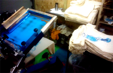 another angle of printing Cloud Cult tees